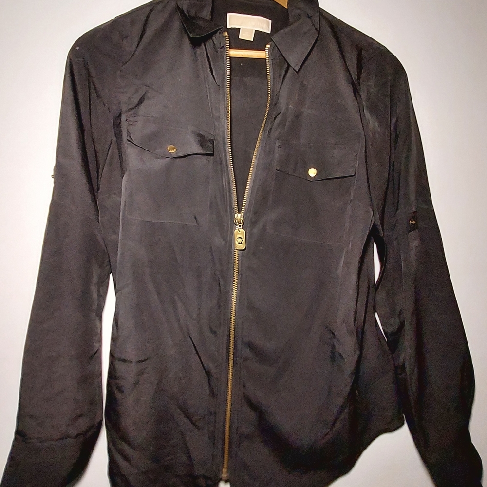 Michael Kors Black Zip-Up Blouse - image 1